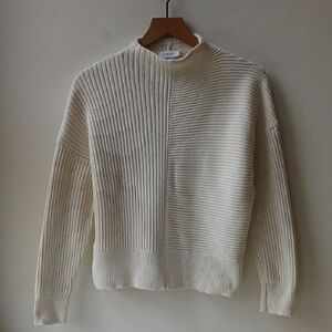 Haven Cotton Mock Neck Sweater Cream Women's Small